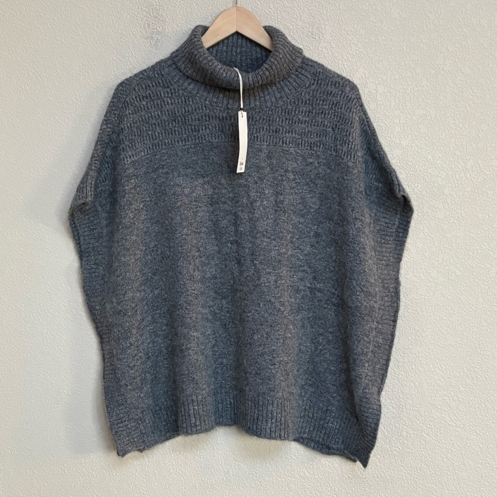 NWT Dylan Gray Alpaca‎ Blend Turtleneck Poncho Sweater Women’s S Knit Cape Top